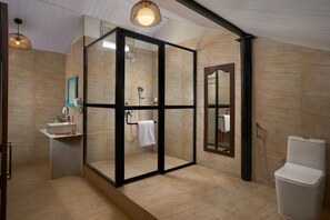 Junior Suite (Non Beach) | Bathroom | Hair dryer, slippers - Larisa Resort, Morjim (Morjim)