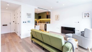 Basic Apartment, 1 King Bed | Living area - Modern Chelsea Apartment (London)