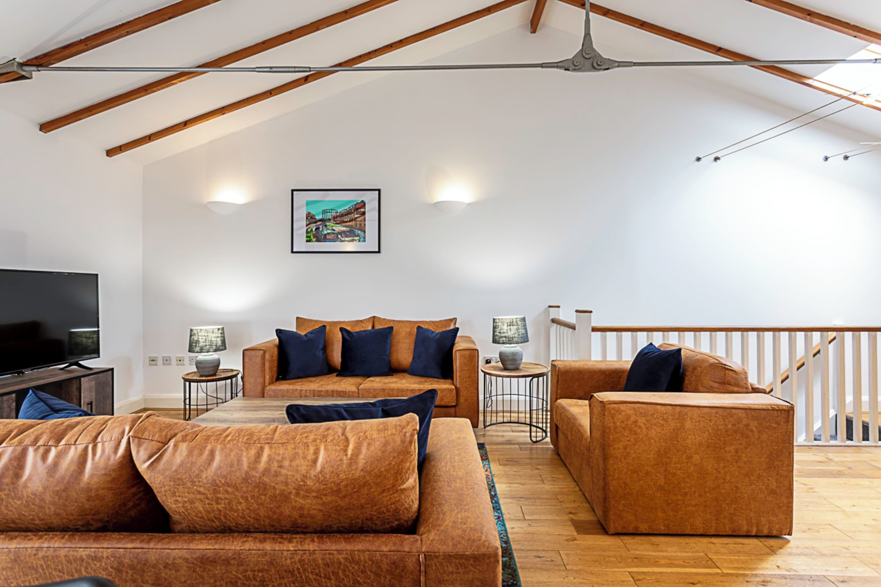 Basic House, 2 Double Beds | Living area | TV