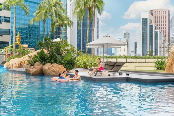 Outdoor pool, open 7:00 AM to 7:00 PM, pool umbrellas, sun loungers - Four Points By Sheraton Kuala Lumpur, City Centre (Kuala Lumpur)