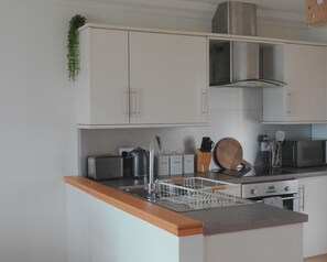 Fridge, microwave, oven, toaster