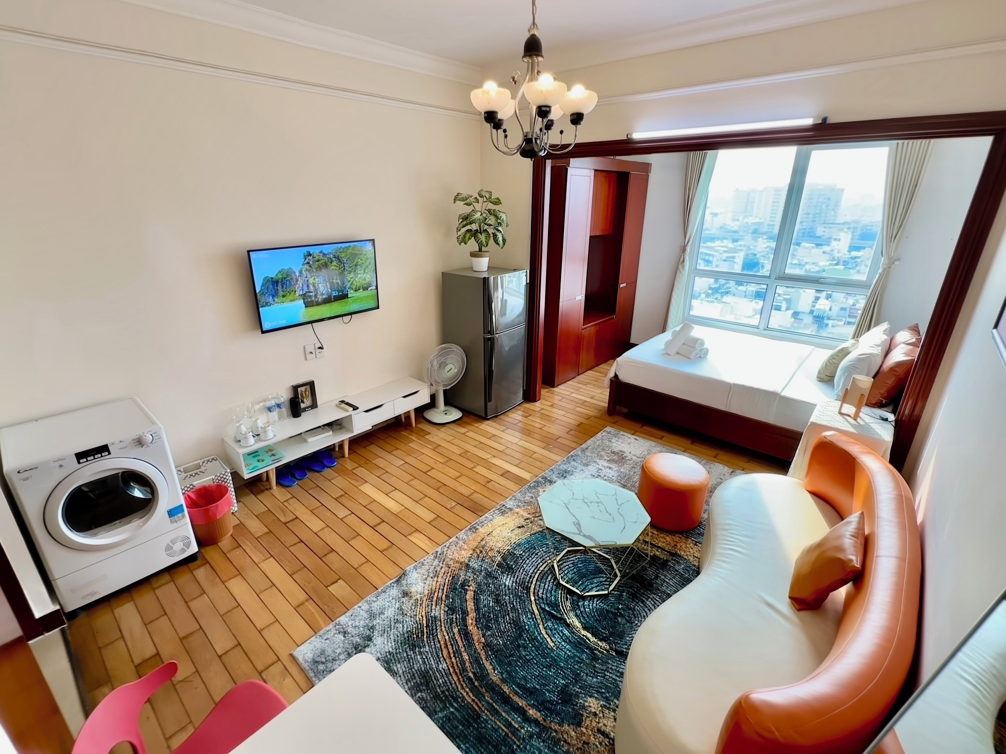 Studio – panorama, byutsikt | Sengetøy av topp kvalitet, memory foam-senger og minibar