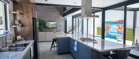 Kühlschrank, Mikrowelle, Ofen, Herdplatte