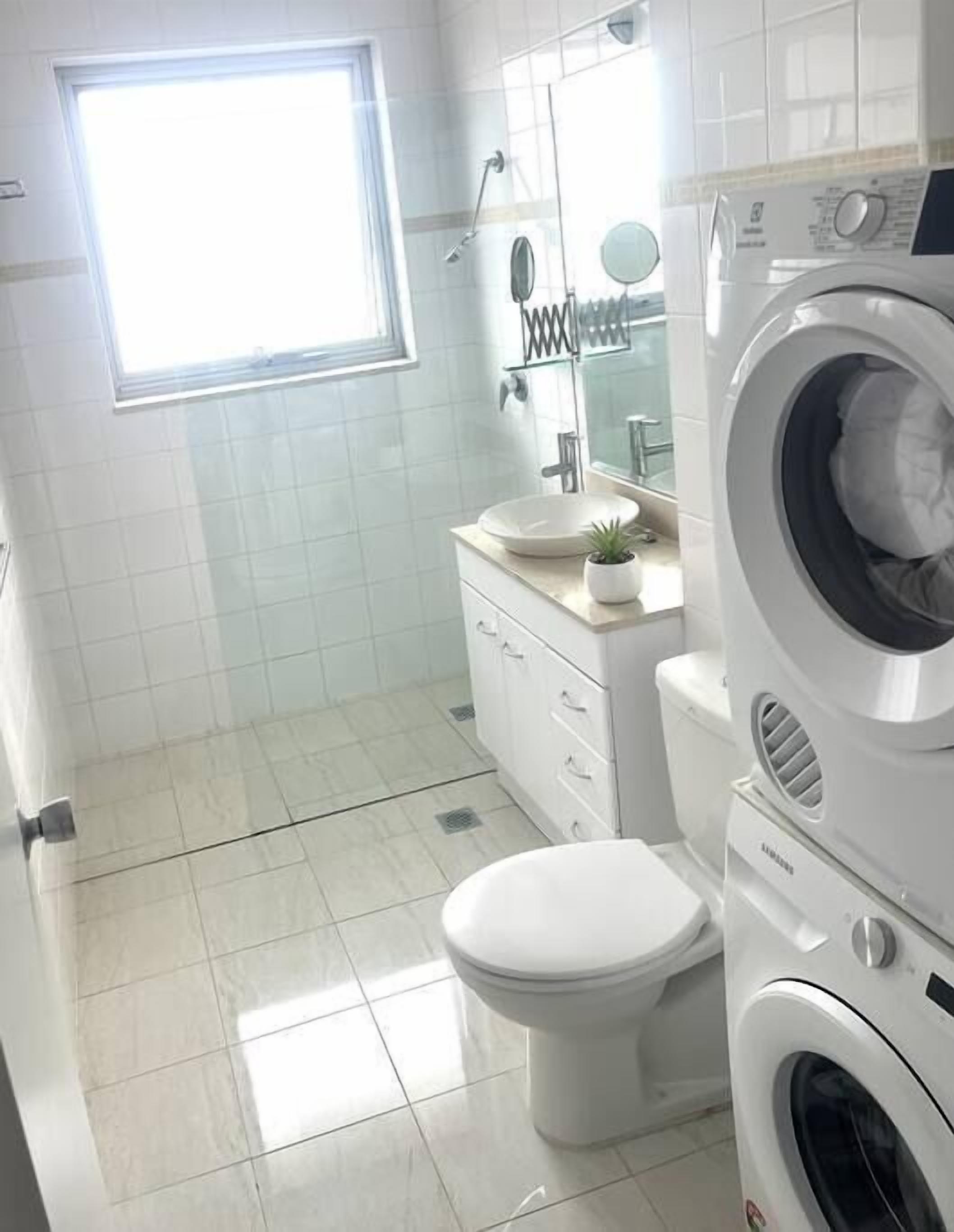 Hair dryer, towels
