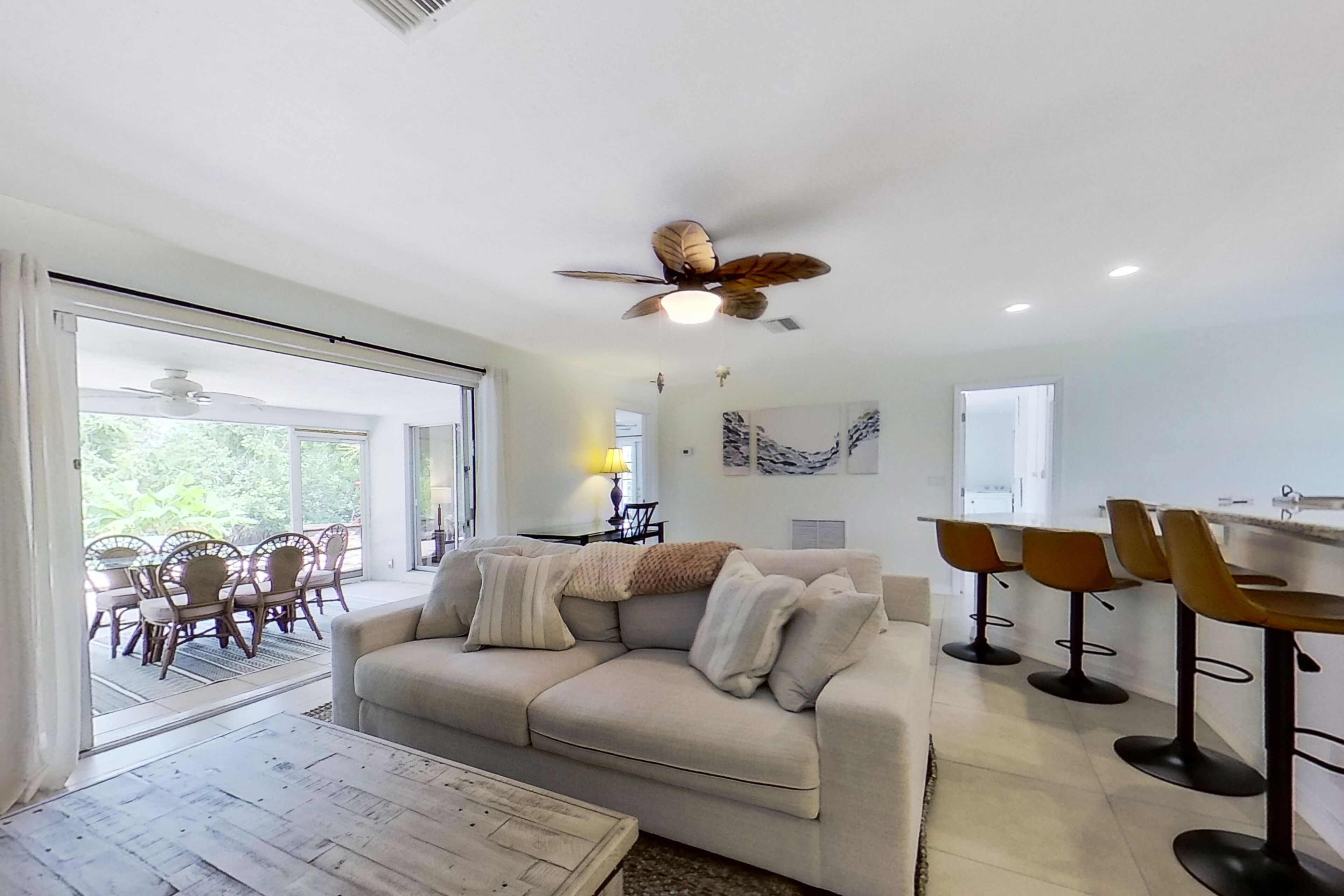 Charming waterfront home with firepit, central AC, W/D, & dog-friendly