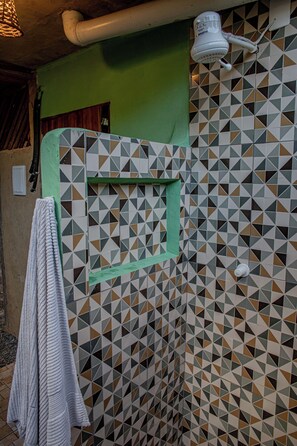 Eco-friendly toiletries, towels, soap, toilet paper