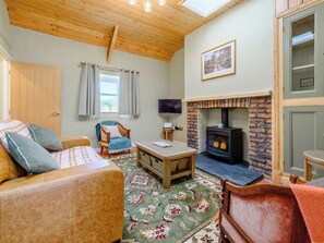 TV, fireplace - 2 bedroom accommodation in Cross Inn, near New Quay (Cross Inn, near New Quay)