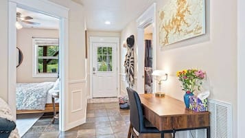 2 bedrooms, desk, iron/ironing board, travel cot