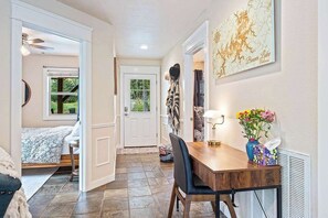 2 bedrooms, desk, iron/ironing board, travel cot