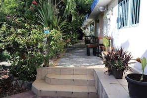 Terrace/patio - Downtown private studio, comfortable & calm, wi-fi, work area, a/c, & kitchen (San Miguel de Cozumel)