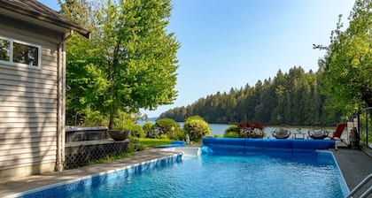 Luxury ocean dock pool villa
