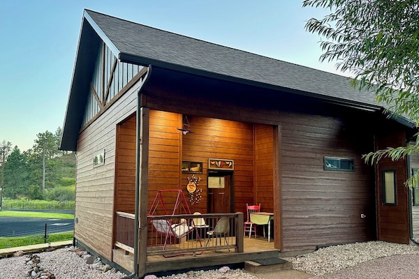 The ELOOSIVE MOOSE in-home cabin's entrance is in front of our overall cottage.