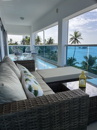 Beach front apartment with spectacular views.

