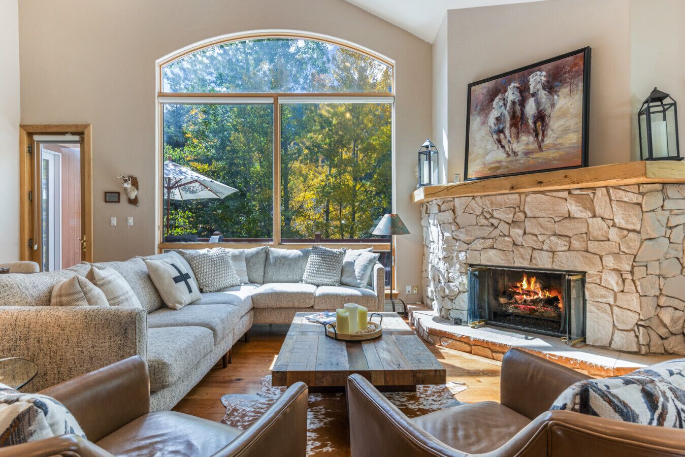 TV, fireplace, stereo