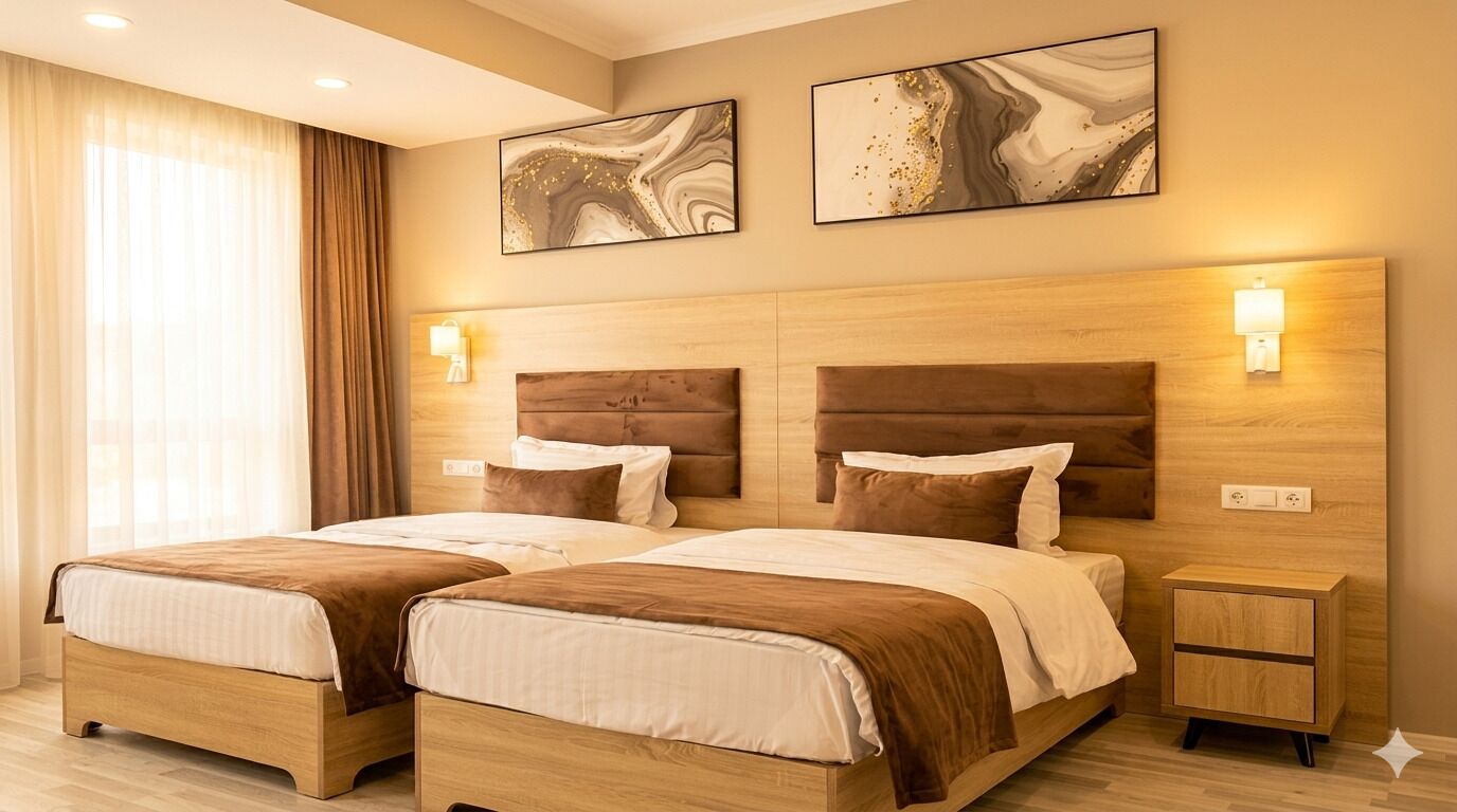 Basic Twin Room | Premium bedding, desk, laptop workspace, free WiFi
