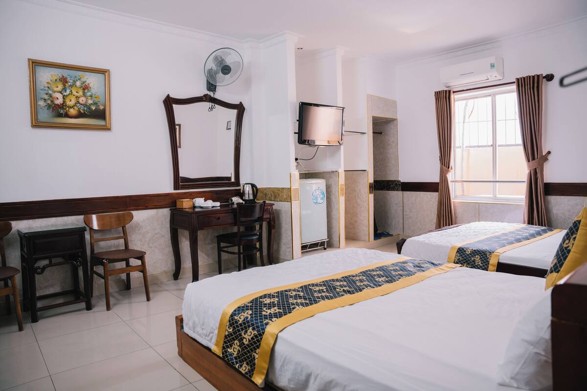 Chambre Familiale avec lits jumeaux | 1 chambre, bureau, chambres insonorisées, Wi-Fi gratuit