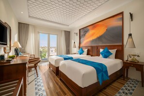 Deluxe Double or Twin Room, Balcony, City View | Premium bedding, down comforters, pillowtop beds, minibar - Amina Lantana Hoi An Hotel & Spa (Da Nang)