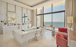 Royal Suite | Bathroom | Separate tub and shower, jetted tub, rainfall showerhead - Mandarin Oriental, Muscat (Muscat)