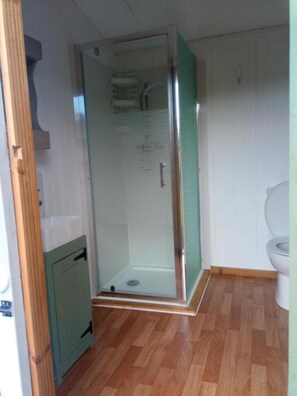 Hair dryer, soap, toilet paper