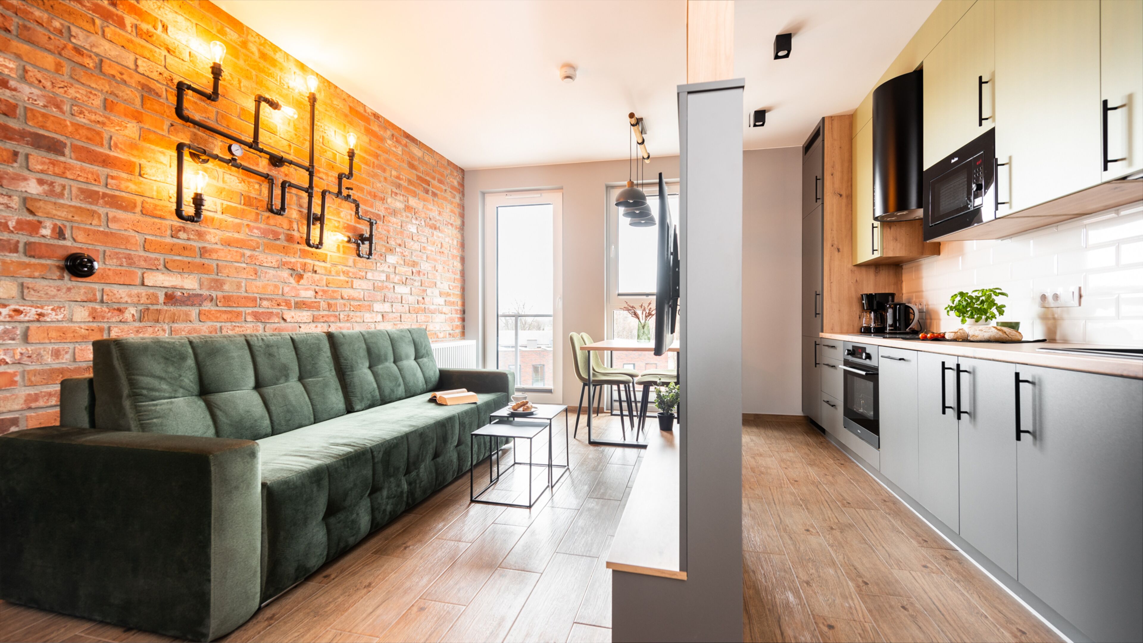 Design-Apartment, 1 Schlafzimmer, Balkon | Wohnzimmer | Flachbildfernseher