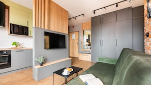 Design-Apartment, 1 Schlafzimmer, Balkon | Fernseher