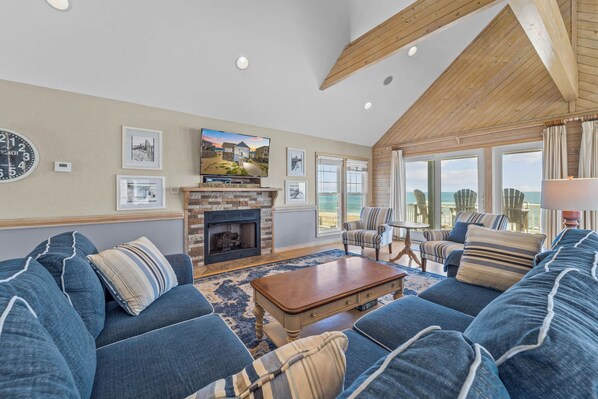 Smart TV, books - Oceanfront Dog Friendly Home w/ Hot Tub, Community Pool and Tennis/Pickleball (Avon)