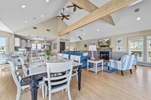 Dining - Oceanfront Dog Friendly Home w/ Hot Tub, Community Pool and Tennis/Pickleball (Avon)
