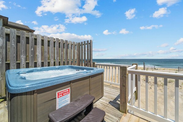 Outdoor spa tub - Oceanfront Dog Friendly Home w/ Hot Tub, Community Pool and Tennis/Pickleball (Avon)