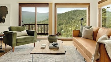 Televisión, chimenea, oficina