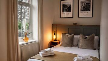 2 bedrooms, iron/ironing board, travel cot, bed sheets