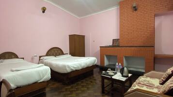 Desk, free WiFi, bed sheets