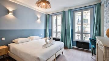 2 bedrooms, desk, iron/ironing board, travel crib