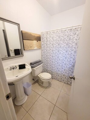 Bathtub, hair dryer