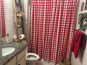 Dusche, Haartrockner, Handtücher