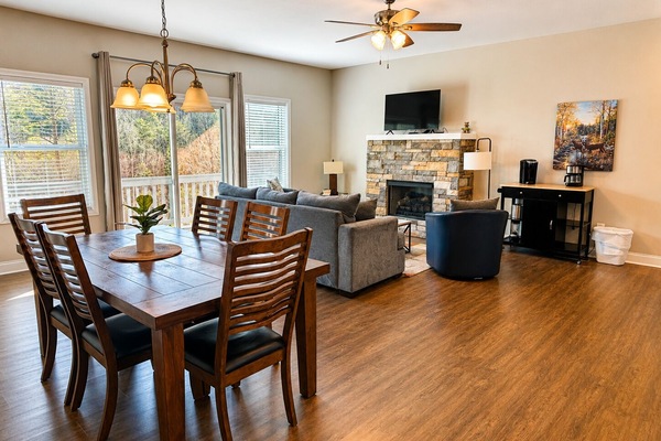 Gather, unwind, and make yourself at home in this warm and inviting mountain retreat β featuring an open-concept living space, cozy stone fireplace, and plenty of room for relaxing after a day exploring North Georgia.