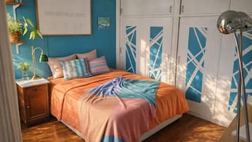 2 slaapkamers, een strijkplank/strijkijzer, gratis wifi, beddengoed