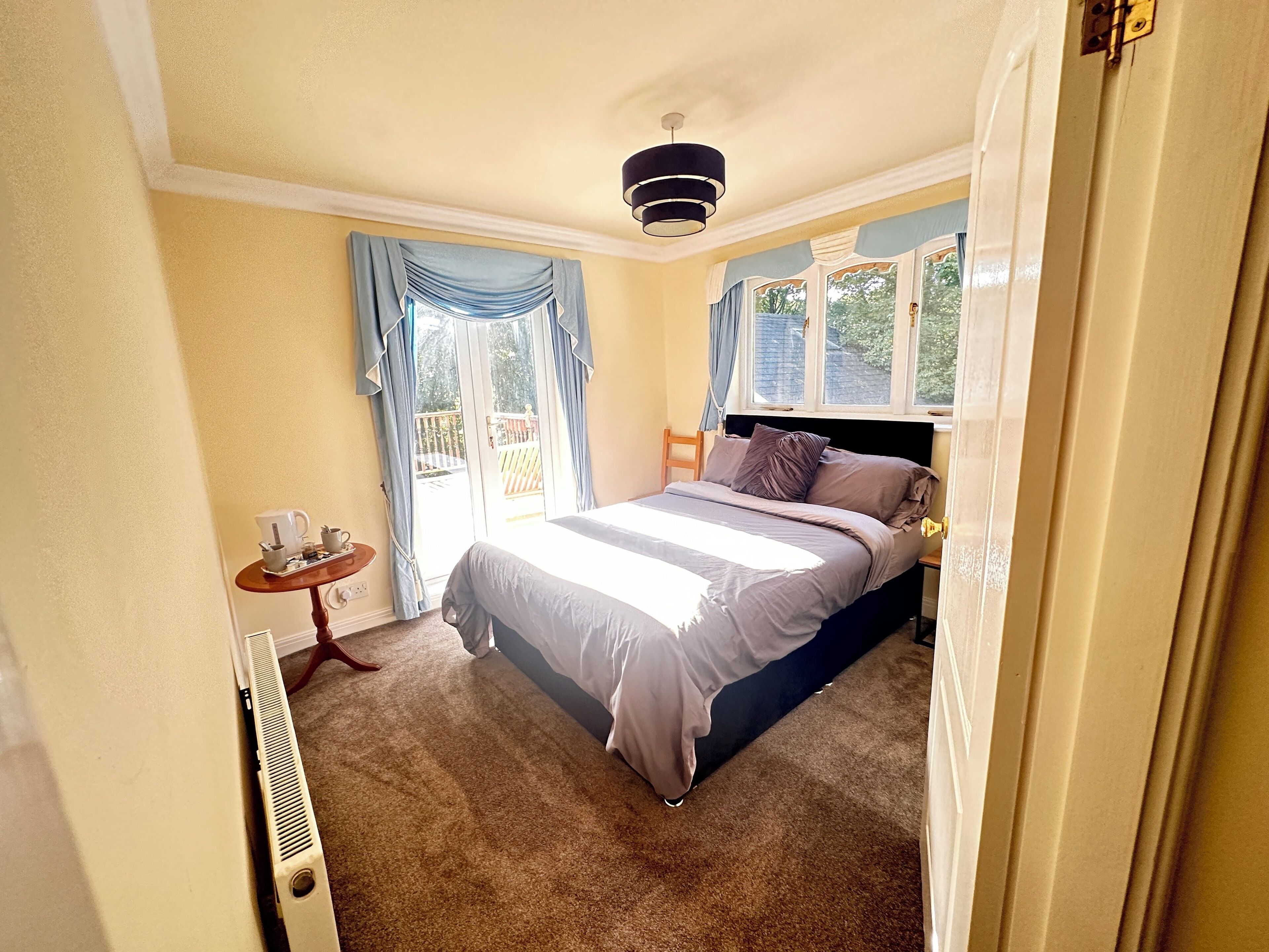 Blackout curtains, iron/ironing board, free WiFi, bed sheets