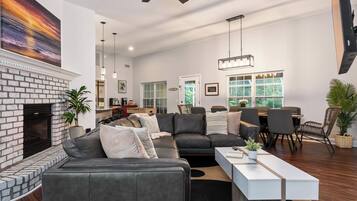 Smart TV, foosball, books