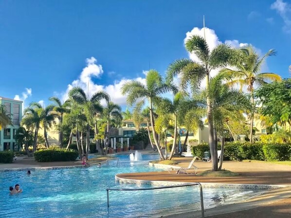 Outdoor pool, a heated pool