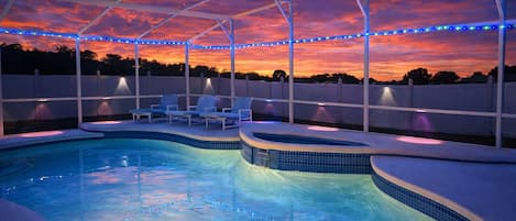 Piscine extérieure, piscine chauffée