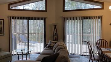 TV connectée, cheminée, livres, imprimantes