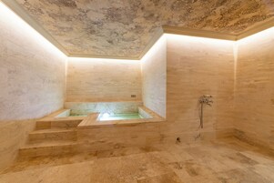 Turkish bath, aromatherapy, deep-tissue massages, facials, massages