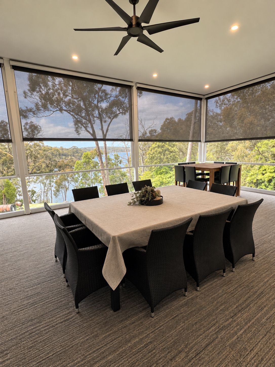 Back deck with view of lake