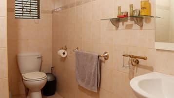 Baignoire, sĂšche-cheveux, serviettes fournies