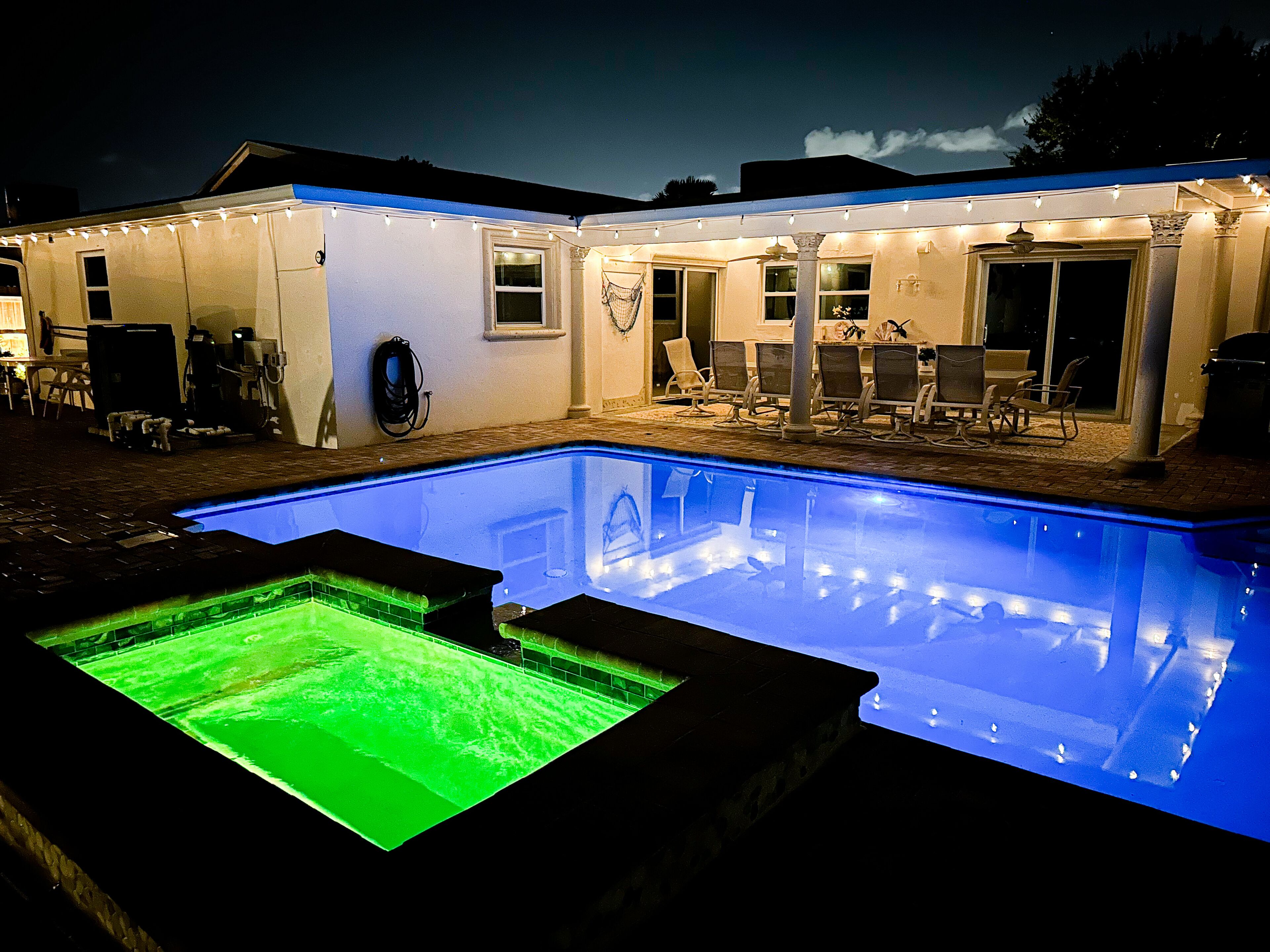 Piscine extérieure, piscine chauffée