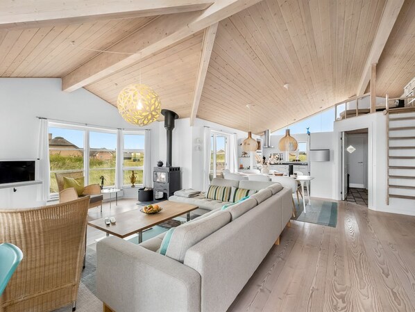 Televisión y chimenea 