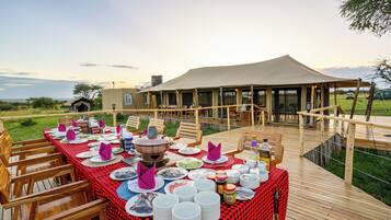 Outdoor banquet area