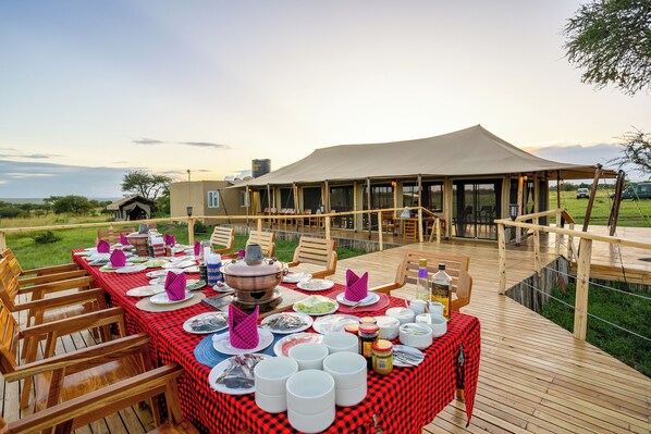 Outdoor banquet area