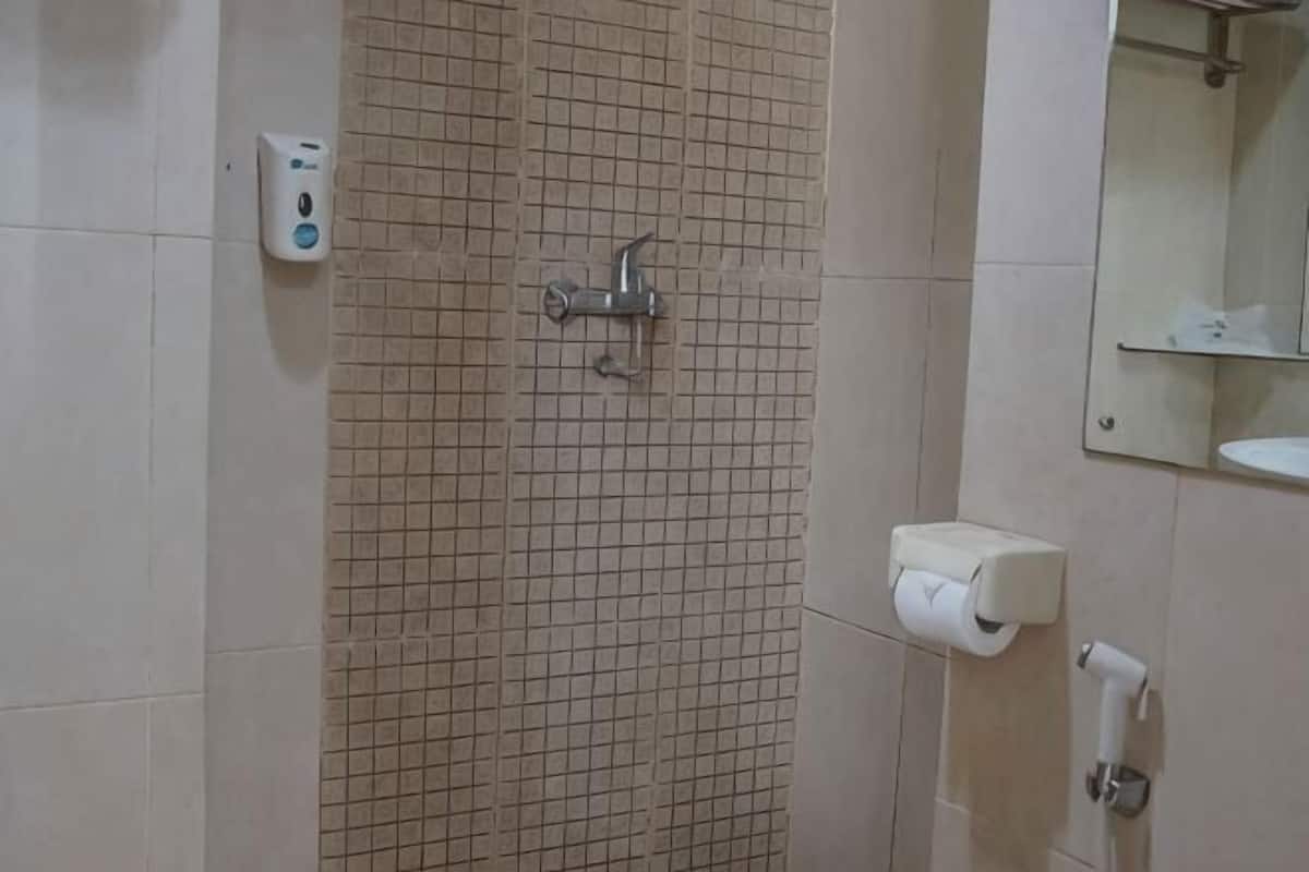 淋浴設備、水力按摩花灑、免費梳洗用品、拖鞋