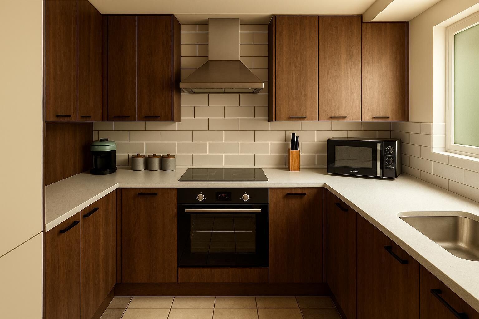 Kühlschrank, Mikrowelle, Ofen, Herdplatte